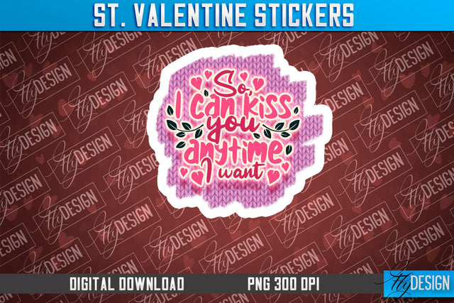 Valentine Sticker Sublimation PNG Design | Valentine Day PNG | Love Design Sublimation Fly Design 