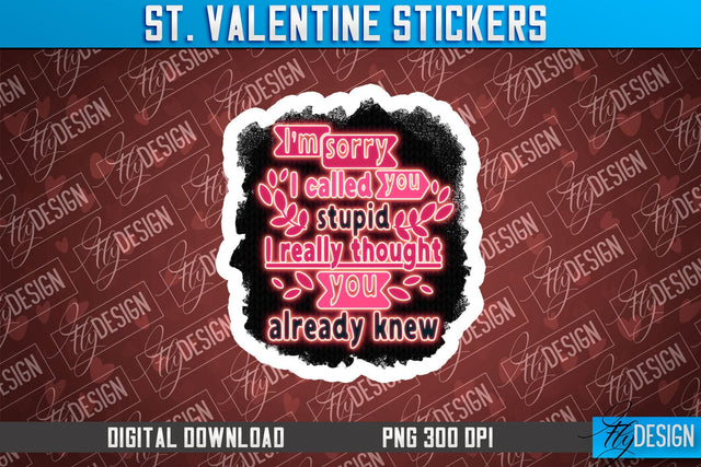 Valentine Sticker Sublimation PNG Design | Valentine Day PNG | Love Design Sublimation Fly Design 