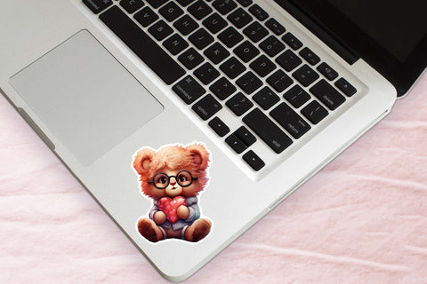 Valentine Stickers - Cute Animals, Printable Sticker Sheet Sublimation OrangeBrushStudio 