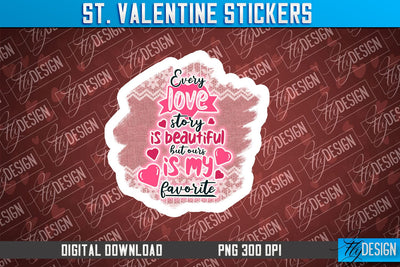 Valentine Stickers Sublimation | Valentine Day PNG | Love Design Sublimation Fly Design 