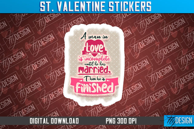 Valentine Stickers Sublimation | Valentine Day PNG | Love Design Sublimation Fly Design 