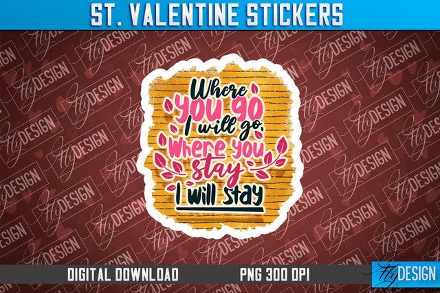 Valentine Stickers Sublimation | Valentine Day PNG | Love Design Sublimation Fly Design 
