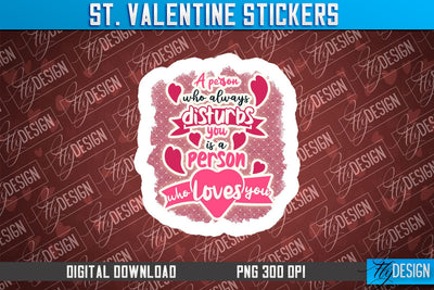Valentine Stickers Sublimation | Valentine Day PNG | Love Design Sublimation Fly Design 