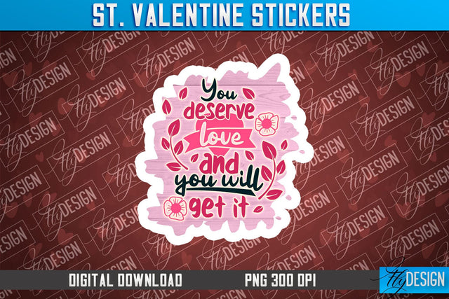 Valentine Stickers Sublimation | Valentine Day PNG | Love Design Sublimation Fly Design 