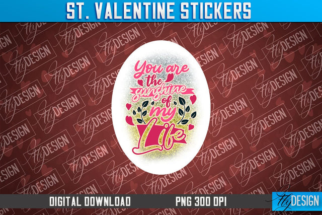 Valentine Stickers Sublimation | Valentine Day PNG | Love Design Sublimation Fly Design 
