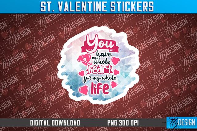 Valentine Stickers Sublimation | Valentine Day PNG | Love Design Sublimation Fly Design 