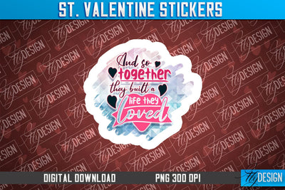 Valentine Stickers Sublimation | Valentine Day PNG | Love Design Sublimation Fly Design 
