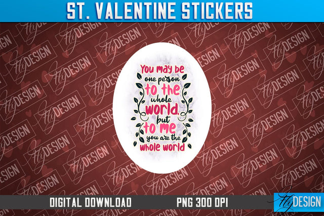 Valentine Stickers Sublimation | Valentine Day PNG | Love Design Sublimation Fly Design 