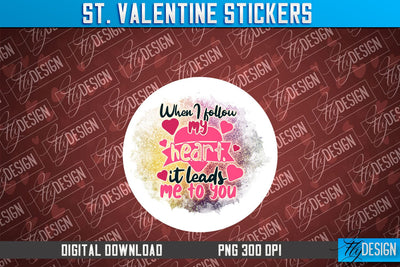 Valentine Stickers Sublimation | Valentine Day PNG | Love Design Sublimation Fly Design 