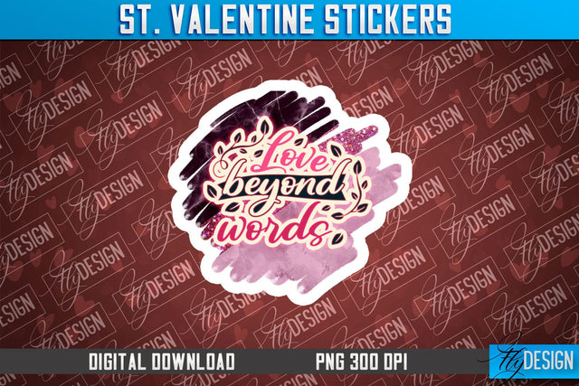 Valentine Stickers Sublimation | Valentine Day PNG | Love Design Sublimation Fly Design 