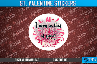 Valentine Stickers Sublimation | Valentine Day PNG | Love Design Sublimation Fly Design 