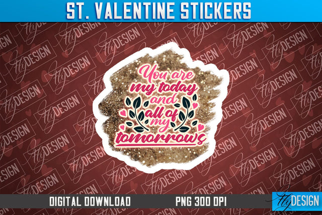 Valentine Stickers Sublimation | Valentine Day PNG | Love Design Sublimation Fly Design 