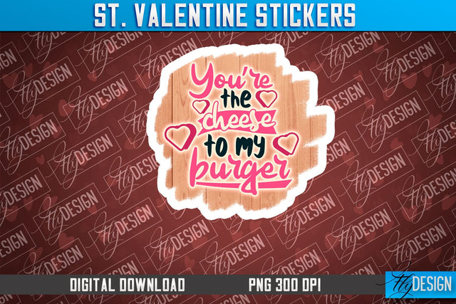 Valentine Stickers Sublimation | Valentine Day PNG | Love Design Sublimation Fly Design 