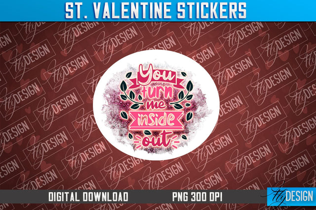 Valentine Stickers Sublimation | Valentine Day PNG | Love Design Sublimation Fly Design 