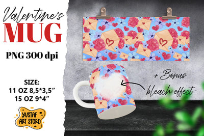 Valentine sublimation mug. Letters design and bleach effect Sublimation Yustaf Art Store 