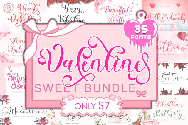 Valentine Sweet Bundle Font Prasetya Letter 