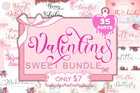 Valentine Sweet Bundle Font Prasetya Letter 