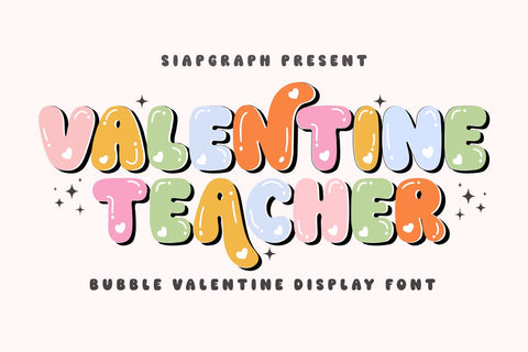 Valentine Teacher - Cute Bubble Font Font Masyafi Studio 