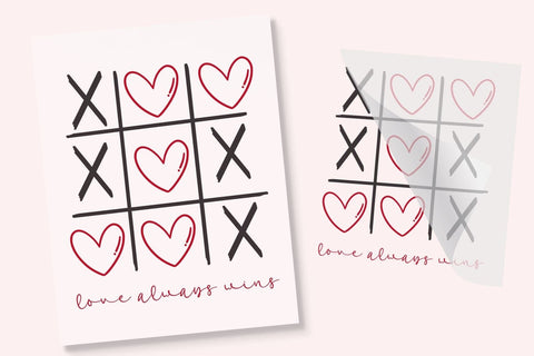 Valentine Tic Tac Toe Iron On Transfer Physical So Fontsy T-Shirt Iron-On Transfer Shop