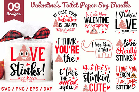 Valentine Toilet Paper svg Bundle SVG Regulrcrative 