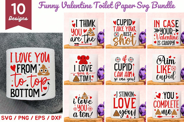 Valentine Toilet Paper svg bundle SVG Regulrcrative 