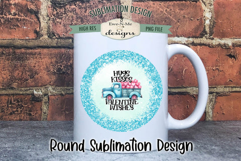 Valentine Truck Wind Spinner Sublimation Design | Round Design Sublimation Ewe-N-Me Designs 