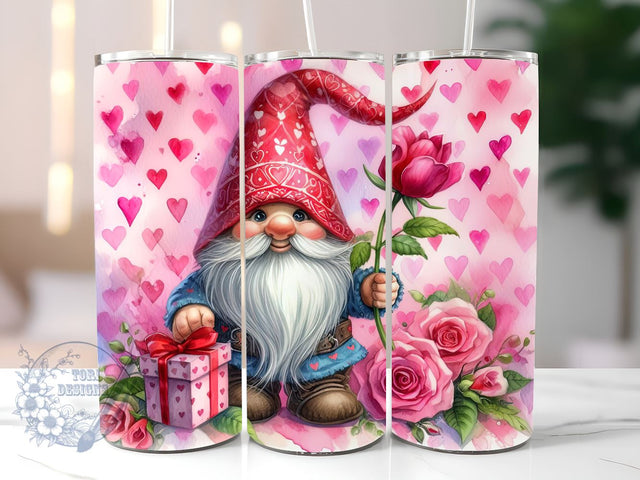 Valentine Tumbler, 20 oz Skinny Tumbler Love, Gnome Tumbler Sublimation Valentine Day for StraightTapered Tumbler PNG Instant Download Sublimation ToriDesigns 