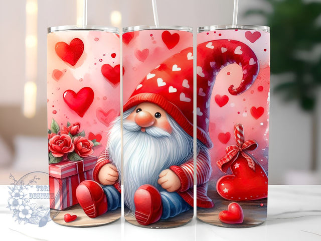 Valentine Tumbler, 20 oz Skinny Tumbler Love, Gnome Tumbler Sublimation Valentine Day for StraightTapered Tumbler PNG Instant Download Sublimation ToriDesigns 