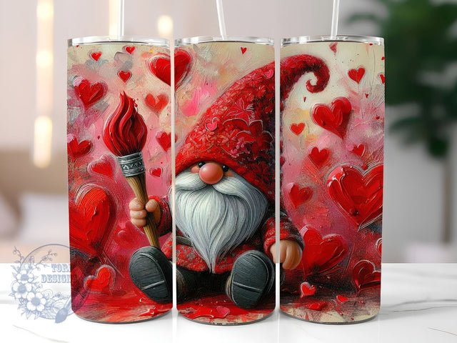 Valentine Tumbler, 20 oz Skinny Tumbler Love, Gnome Tumbler Sublimation Valentine Day for StraightTapered Tumbler PNG Instant Download Sublimation ToriDesigns 