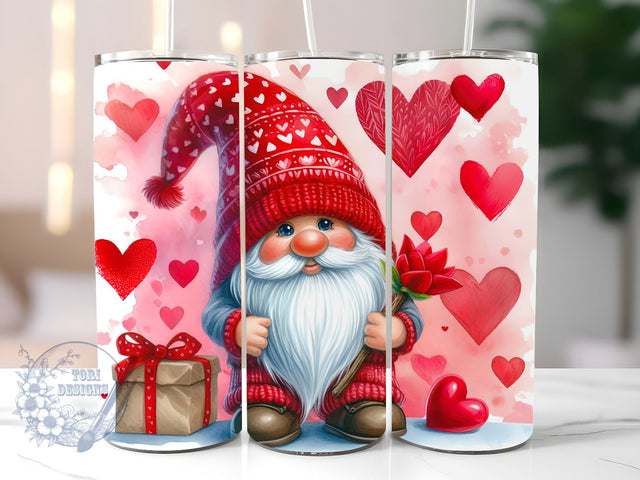 Valentine Tumbler, 20 oz Skinny Tumbler Love, Gnome Tumbler Sublimation Valentine Day for StraightTapered Tumbler PNG Instant Download Sublimation ToriDesigns 