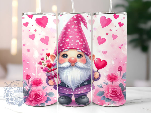 Valentine Tumbler, 20 oz Skinny Tumbler Love, Gnome Tumbler Sublimation Valentine Day for StraightTapered Tumbler PNG Instant Download Sublimation ToriDesigns 