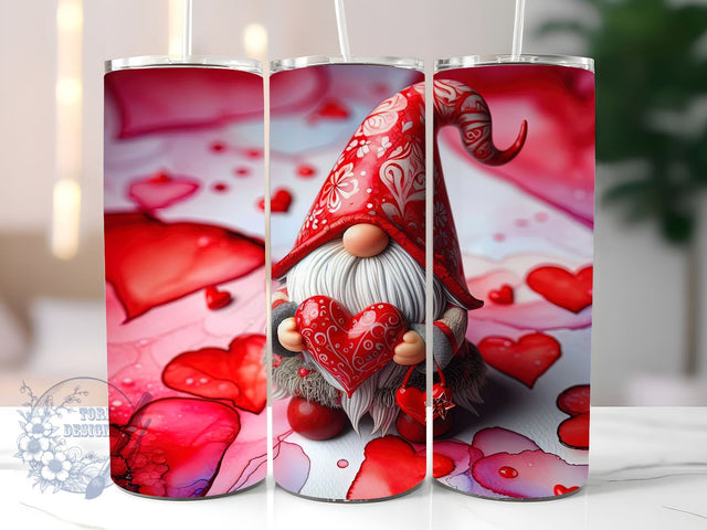 Valentine Tumbler, 20 oz Skinny Tumbler Love, Gnome Tumbler Sublimation Valentine Day for StraightTapered Tumbler PNG Instant Download Sublimation ToriDesigns 