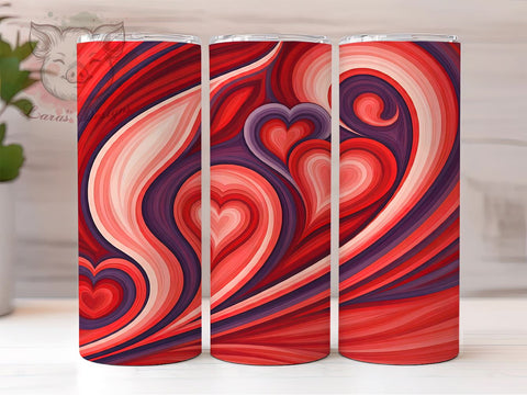 Valentine Tumbler, Hearts Background, Purple Pattern, 20oz Tumbler Wrap, PNG Sublimation, Love Gifts, Seamless Design Sublimation Lara' s Designs 