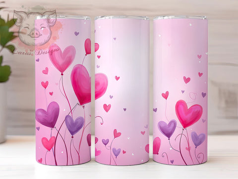 Valentine Tumbler, Hearts Background, Purple Pattern, 20oz Tumbler Wrap, PNG Sublimation, Love Gifts, Seamless Design Sublimation Lara' s Designs 