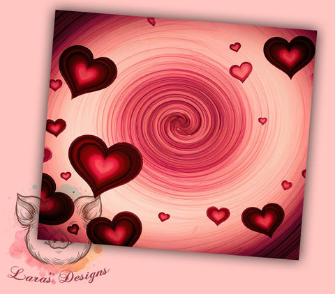 Valentine Tumbler, Hearts Background, Purple Pattern, 20oz Tumbler Wrap, PNG Sublimation, Love Gifts, Seamless Design Sublimation Lara' s Designs 