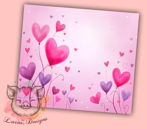Valentine Tumbler, Hearts Background, Purple Pattern, 20oz Tumbler Wrap, PNG Sublimation, Love Gifts, Seamless Design Sublimation Lara' s Designs 