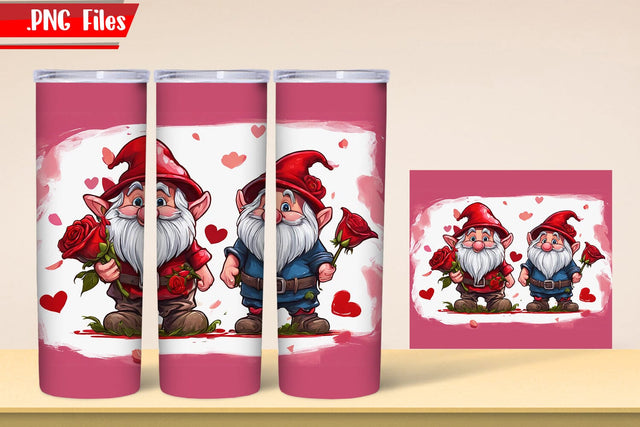 Valentine Tumbler Wrap | Gnomes Tumbler Wrap PNG Files SVG zafrans studio 