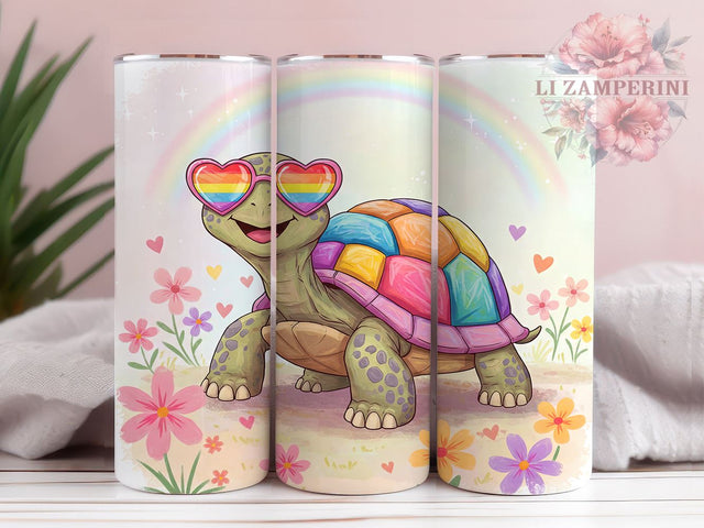 Valentine Turtle 20oz Tumbler Wrap, Valentines Day Gift, Cute Turtle Design, 20oz Sublimation Tumbler, Love Drinkware, Animal Lover Gift, Romantic Tumbler Design Sublimation Li Zamperini 