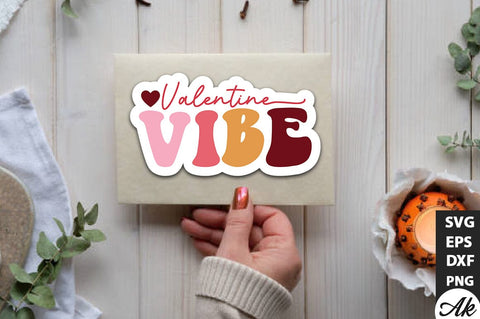 Valentine vibe Retro Stickers Design SVG akazaddesign 