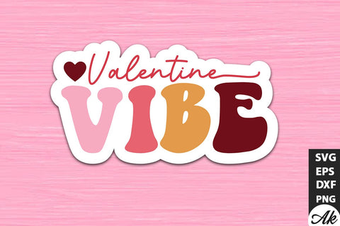 Valentine vibe Retro Stickers Design SVG akazaddesign 
