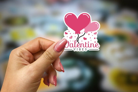Valentine Vibes, Valentines Day Stickers Sublimation CraftLabSVG 