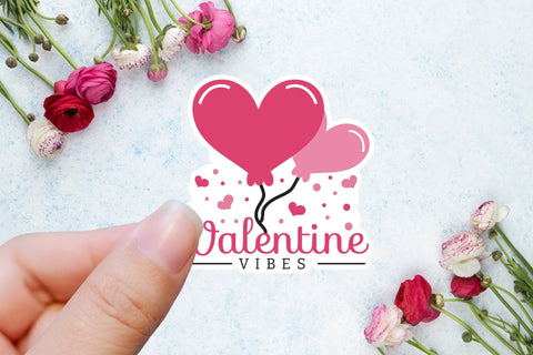 Valentine Vibes, Valentines Day Stickers Sublimation CraftLabSVG 
