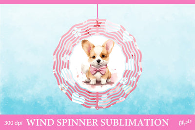Valentine Wind Spinner PNG. Puppy, Dog Sublimation PNG Sublimation Olga Terlyanskaya 