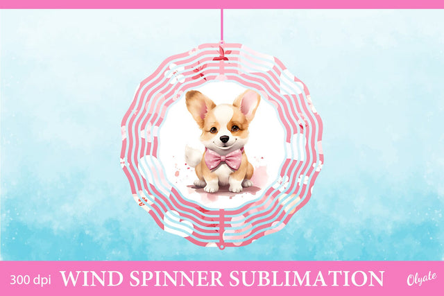 Valentine Wind Spinner PNG. Puppy, Dog Sublimation PNG Sublimation Olga Terlyanskaya 