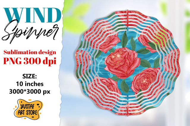 Valentine wind spinner sublimation design. Rose wind spinner Sublimation Yustaf Art Store 