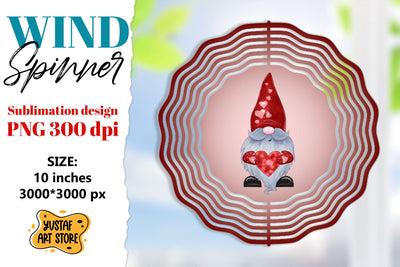 Valentine wind spinner sublimation design.Gnome wind spinner Sublimation Yustaf Art Store 