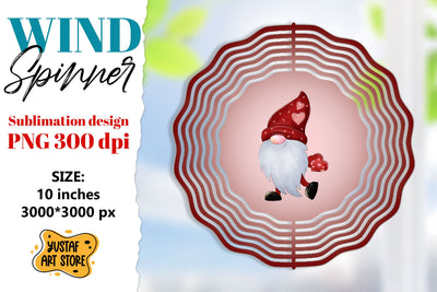 Valentine wind spinner sublimation design.Gnome wind spinner Sublimation Yustaf Art Store 