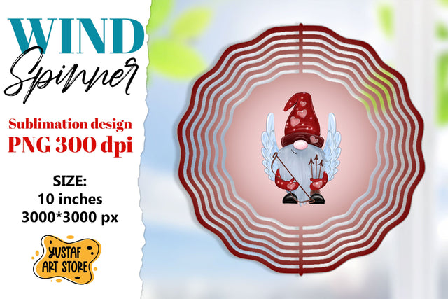 Valentine wind spinner sublimation design.Gnome wind spinner Sublimation Yustaf Art Store 