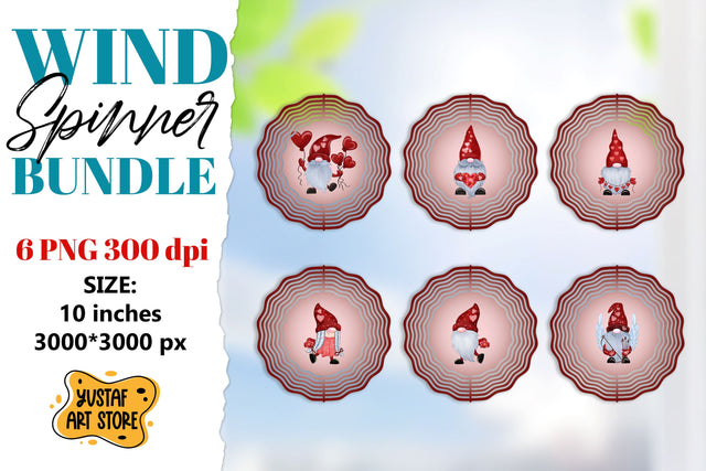 Valentine wind spinner sublimation design.Gnome wind spinner Sublimation Yustaf Art Store 
