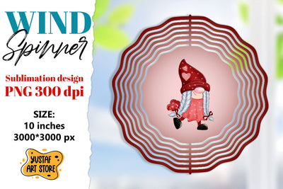 Valentine wind spinner sublimation design.Gnome wind spinner Sublimation Yustaf Art Store 